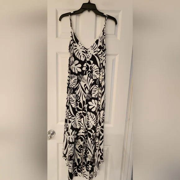 Sunshine 79 Optic Tropic Wide-Leg Relaxed Jumpsuit In Black/White Size SM - Picture 3 of 13